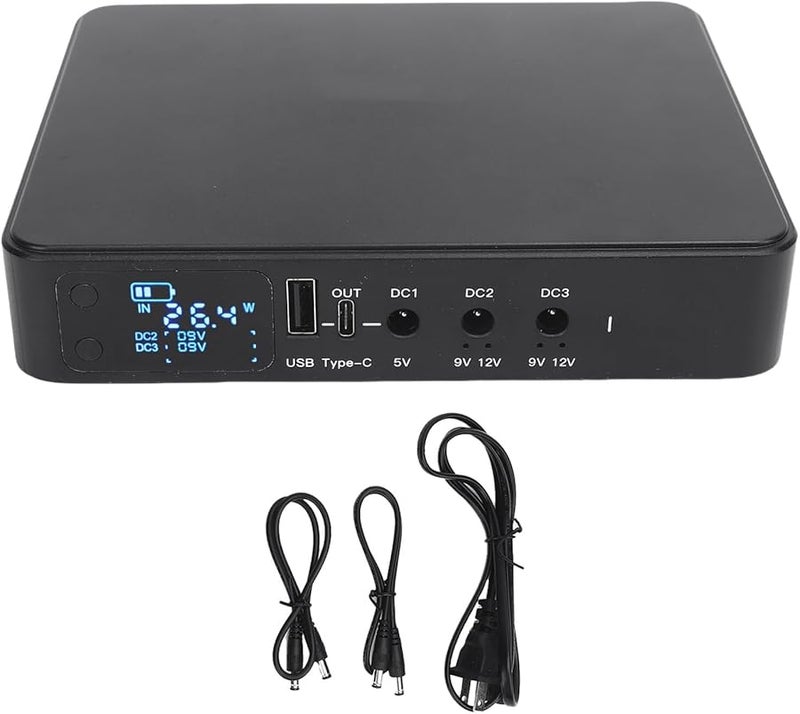 Garosa 10400mAh UPS Battery Backup with Digital Display USB Type C Output for Router Camera US Plug - Image 1